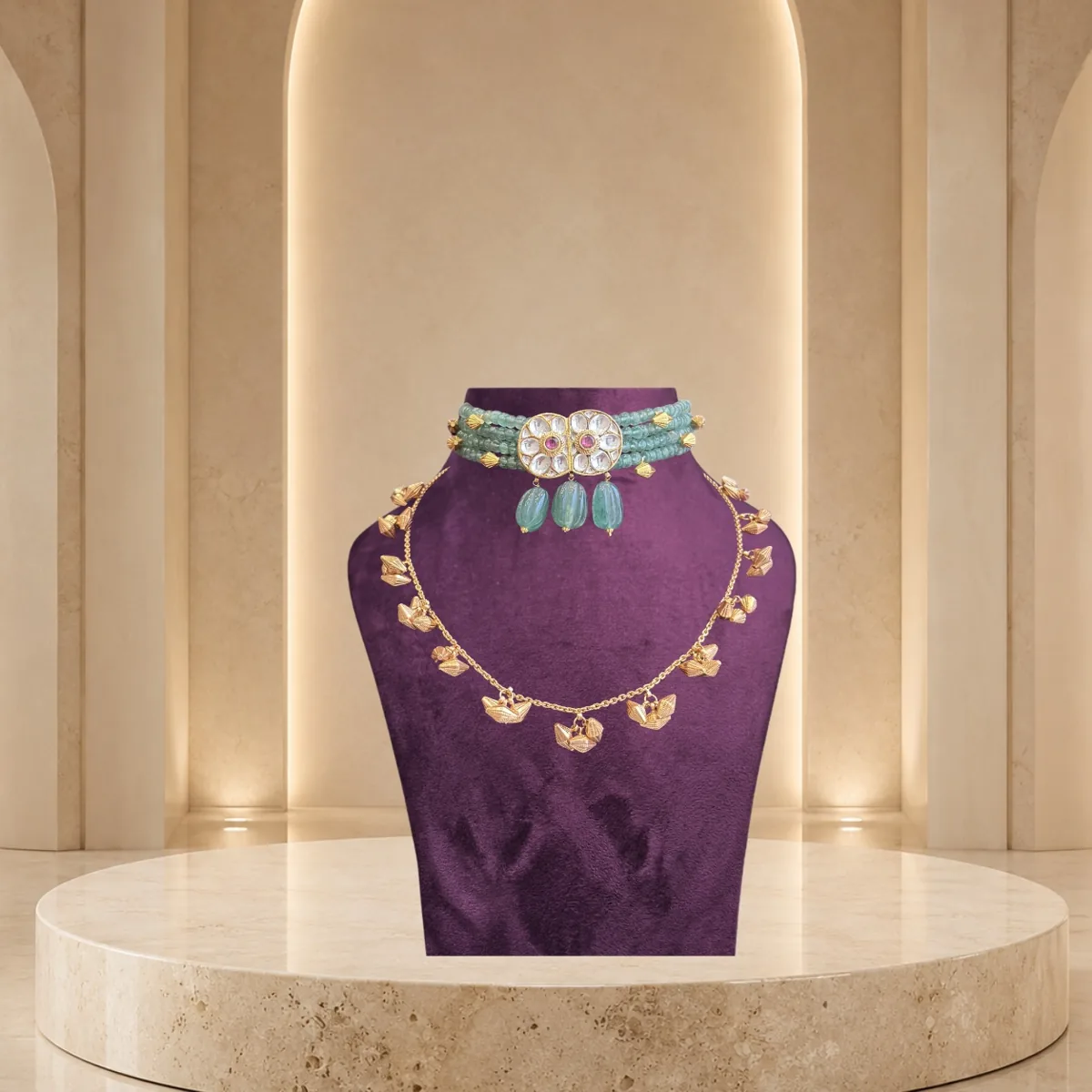 Roshni Turquoise Necklace — Necklace Sets jewellery by Shree Kishan Jewellers & Sons