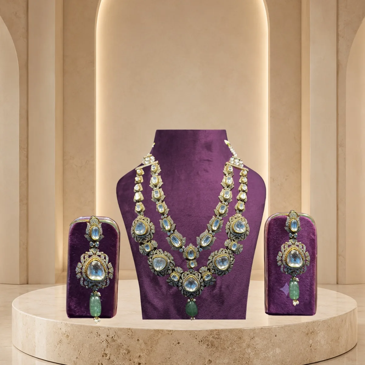 Trishala Polki Rani Haar — Rani Haar jewellery by Shree Kishan Jewellers & Sons